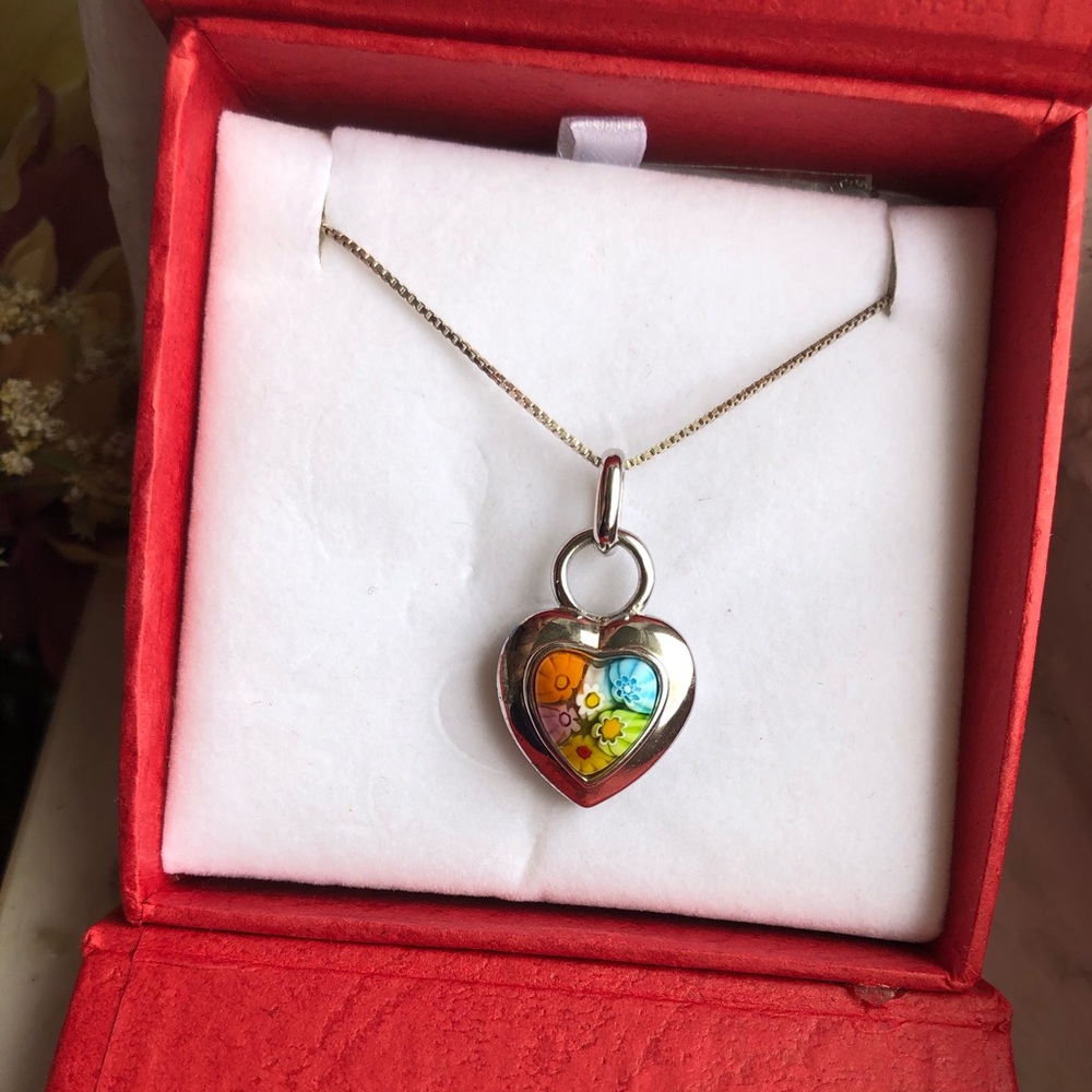 Silver heart necklace